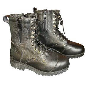 Bilt Lace Up Motorcycle Biker Boots- Black Size US 10 UK 8